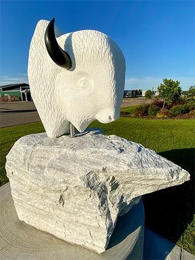 A photo of the sculpture "Buffalo" by Morton Burke