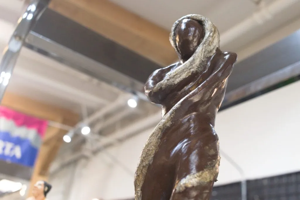 A photo of the sculpture "Mocha Madonna" by Carroll Charest