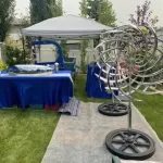 A photo of the sculpture "Serenity Spinners" by Dodd Ulrich