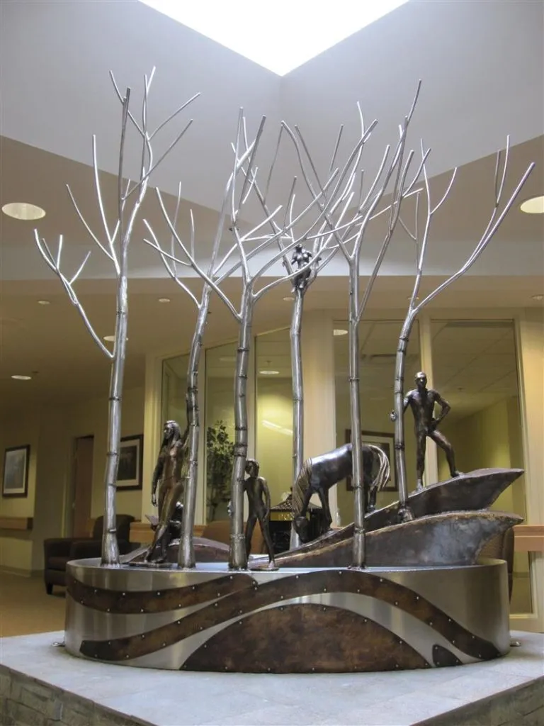 A photo of the sculpture "In the Birches" by Tania Garner-Tomas