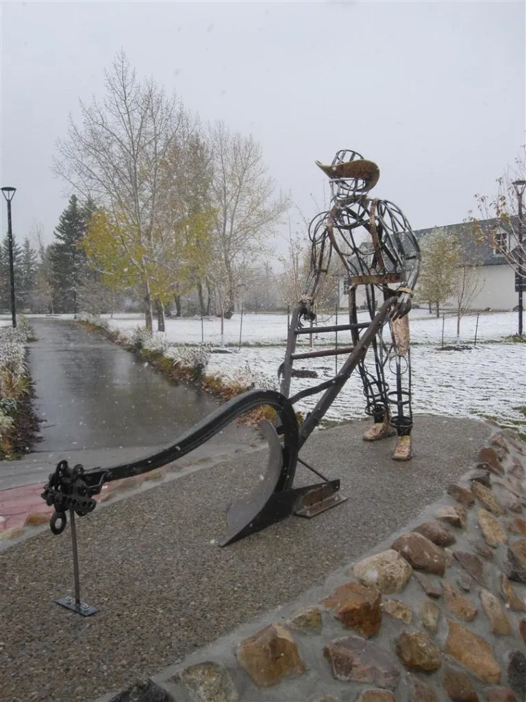 A photo of the sculpture "The Plough Man" by Tania Garner-Tomas